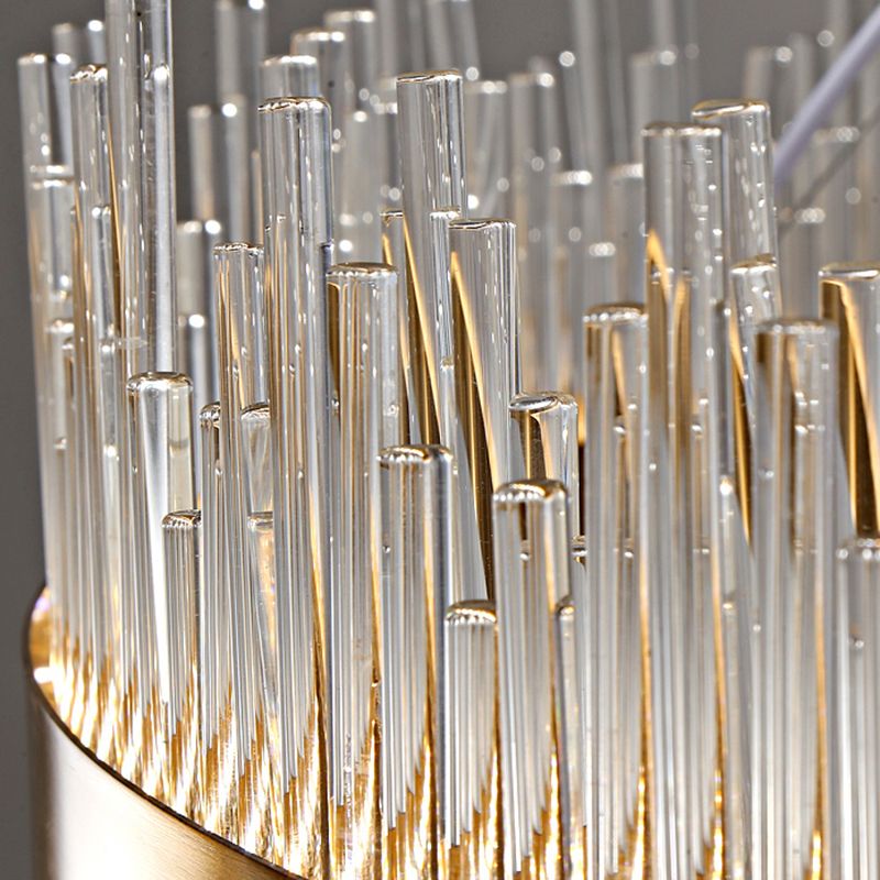 Modern Luxury LED Hanging Light Metal Linear Chandelier for Living Room