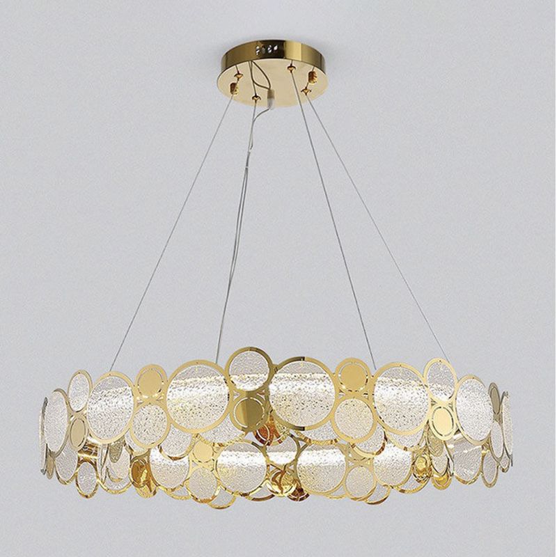 Contemporary Simple LED Chandelier Glass Geometric Pendant Light for Living Room
