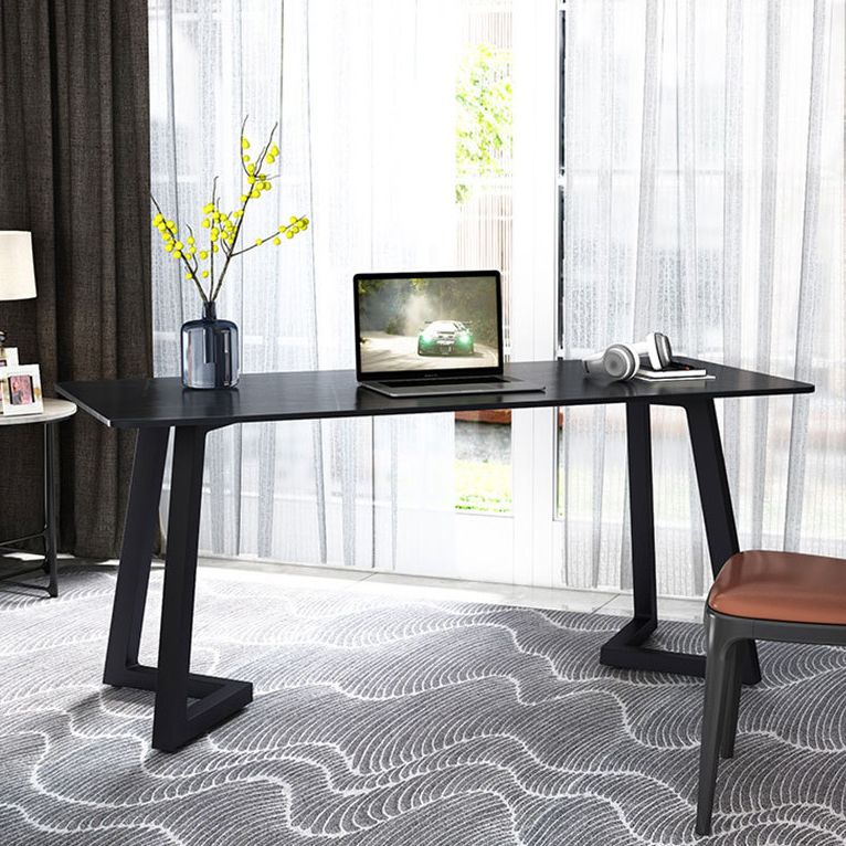 Black Office Desk Contemporary Style Writing Desk for Office and Home