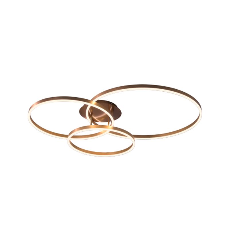 Zeitgenössische runde Einbauleuchte aus Metall in Braun