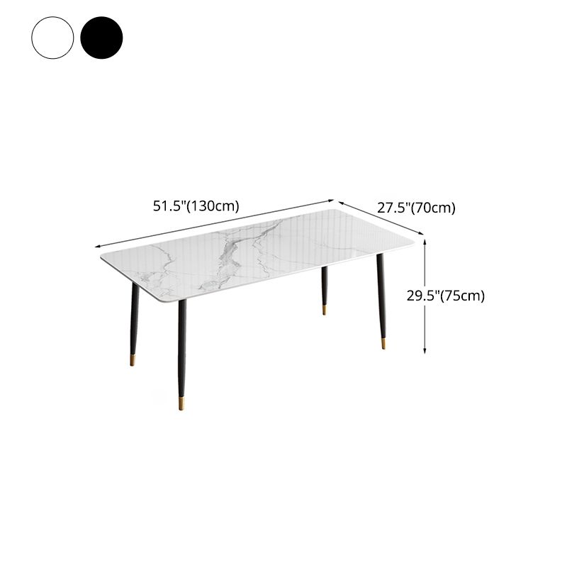 Nordic 1/2/5/7 Pieces Dining Set Sintered Stone Dining Table with Leather Chairs