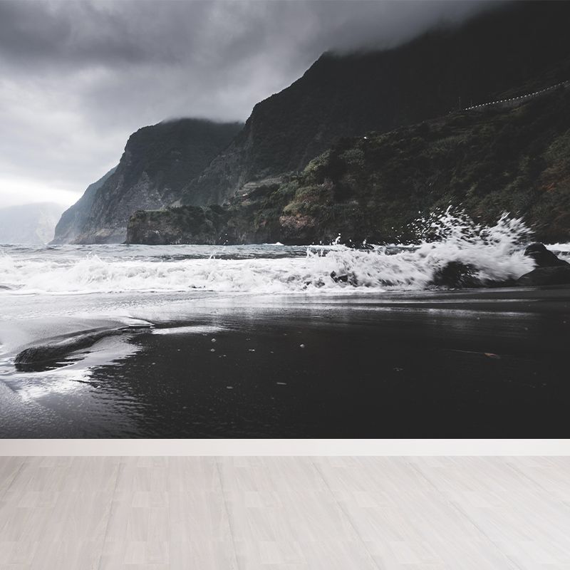 Atlantic Mural Nature Scenery Wall Covering in Light Color for Bathroom