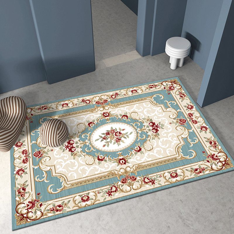 Wine Red 3D Printing Rug Polyester Modern Area Rug Stain Resistant Rug for Living Room