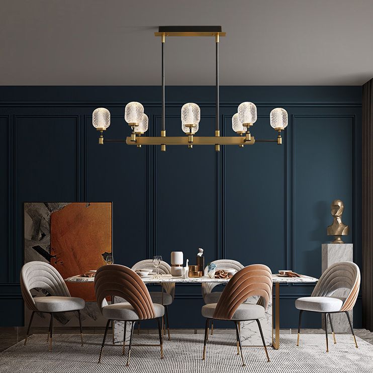 Lampadella ovale in vetro ovale trasparente per la sala da pranzo della sala da pranzo