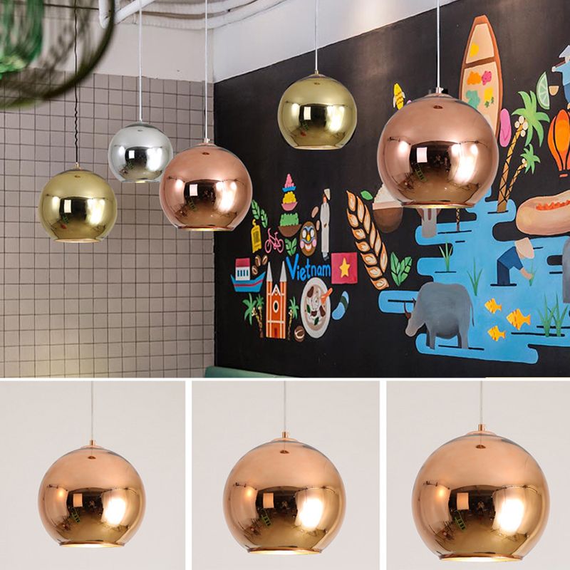 1 leichte Ballhängeleuchte postmoderne Spiegelglas Deckenleuchte für das Restaurant