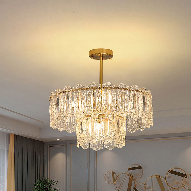 Modern Style Island Pendants Glass Pendant Lights in Gold for Living Room