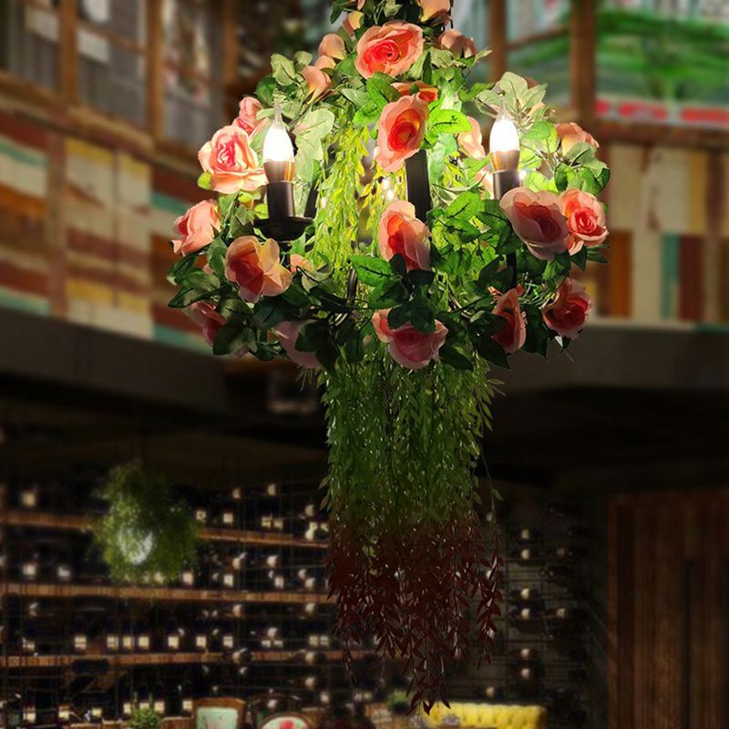 Hanging Chandelier Country Style Imitation Plant Metal Ceiling Suspension Lamp for Restaurant