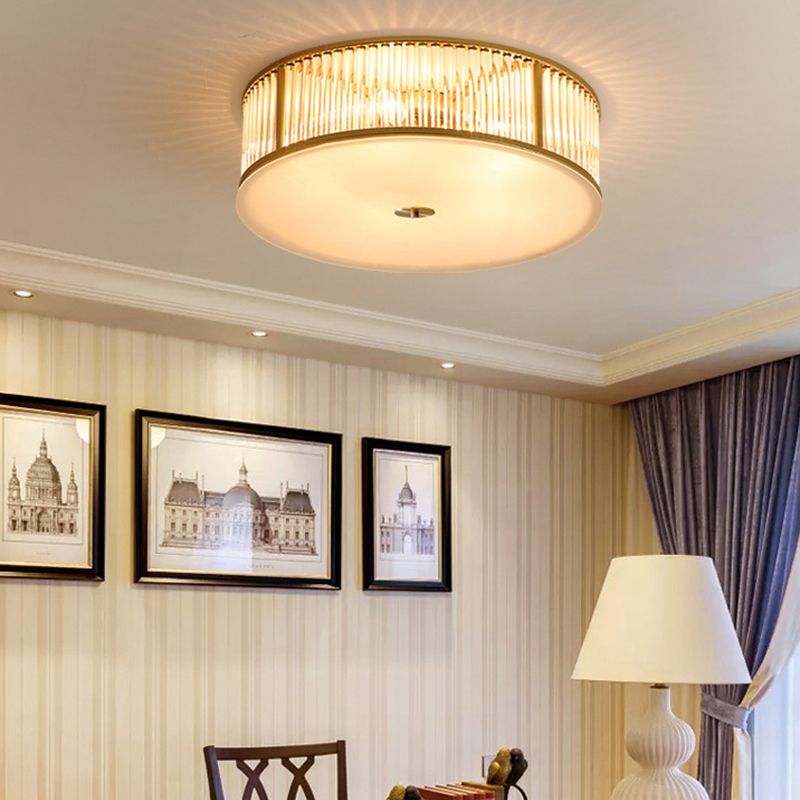 Crystal Drum Flush Mount Modern Flush Mount Light Fixtures for Living Room