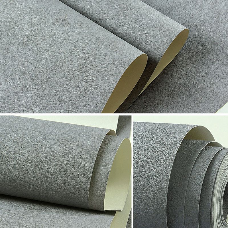 Minimal Plain Pattern Wallpaper Roll PVC Stain Resistant Light Color Wall Covering for Room