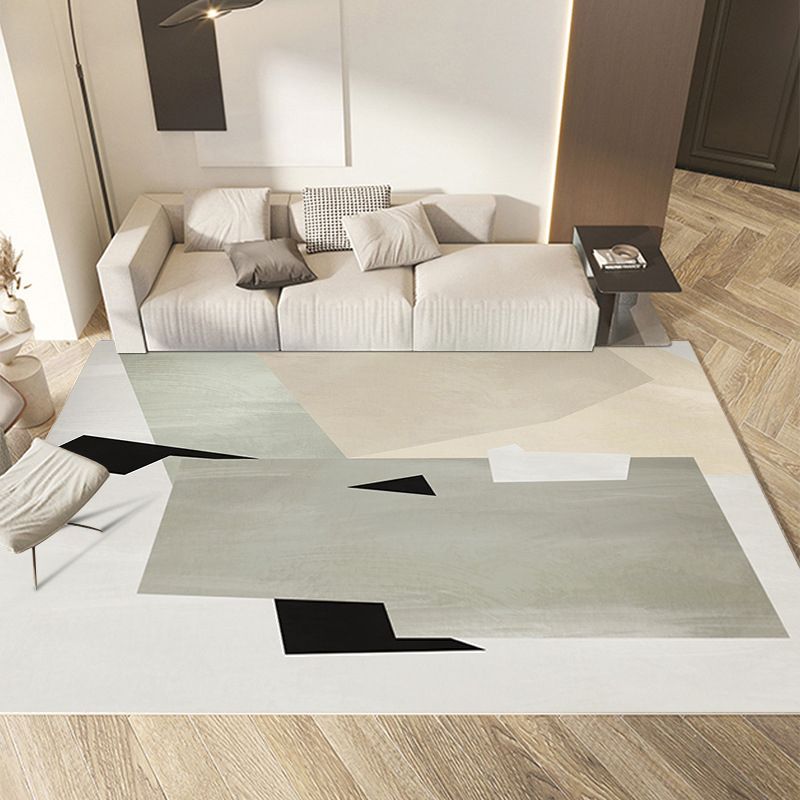 Orange Nordic Rug Polyester Color Piece Rug Washable Rug for Living Room