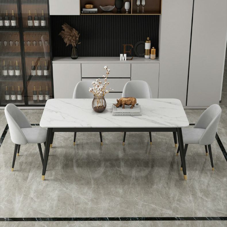 Modern Stone Rectangular Dining Table for Restaurant and Bar