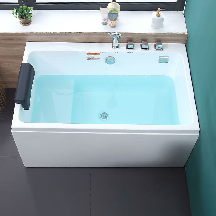 Soaking Bathtub Antique Finish Rectangular Back to Wall Bath