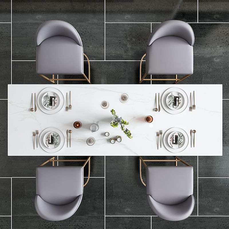 Faux Marble Top Counter Table Modern White Counter Table for Patio Use