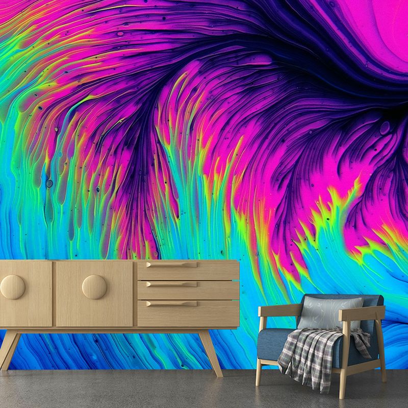 Abstract Contemporary Wall Mural Mildew Resistant Wallpaper for Sitting Room
