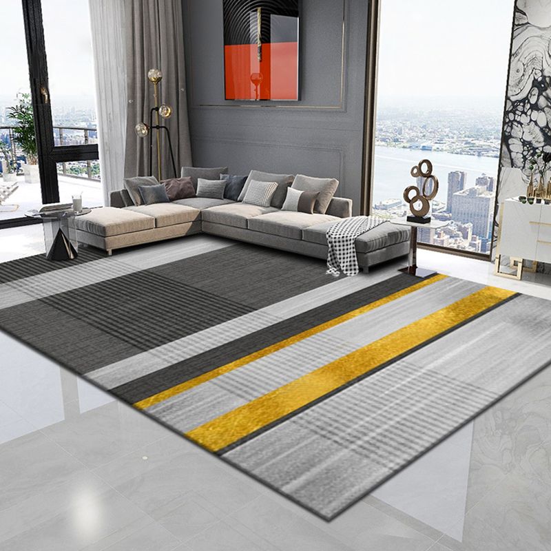 Multi Color Trendy Rug Cotton Blend Geometric Indoor Rug Non-Slip Back Easy Care Area Carpet for Bedroom