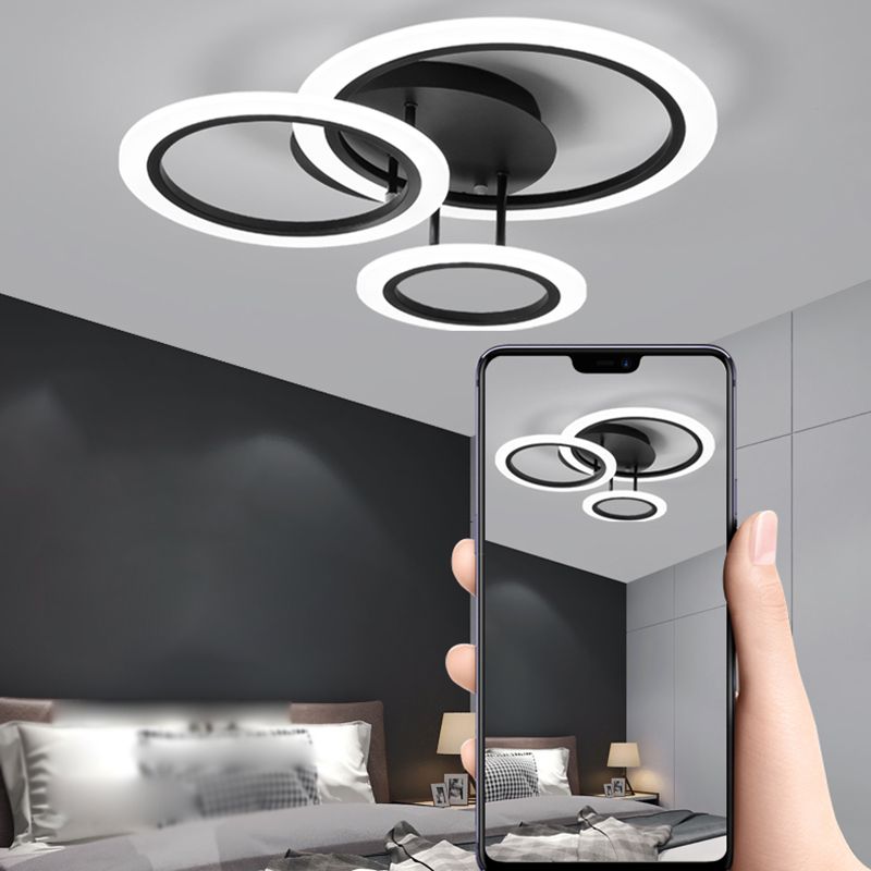 Lámpara de techo LED cuadrada/redonda con pantalla acrílica, luz empotrada moderna