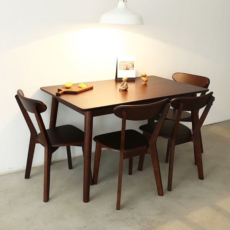 Simplicity Solid Wood Dining Table Rectangle Shape Dining Table with 4 Legs Base