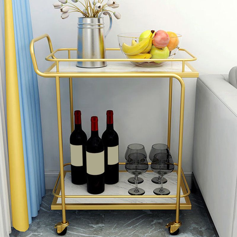 29.92"H Rolling Modern Prep Table Marble Rectangular Prep Table for Home Use