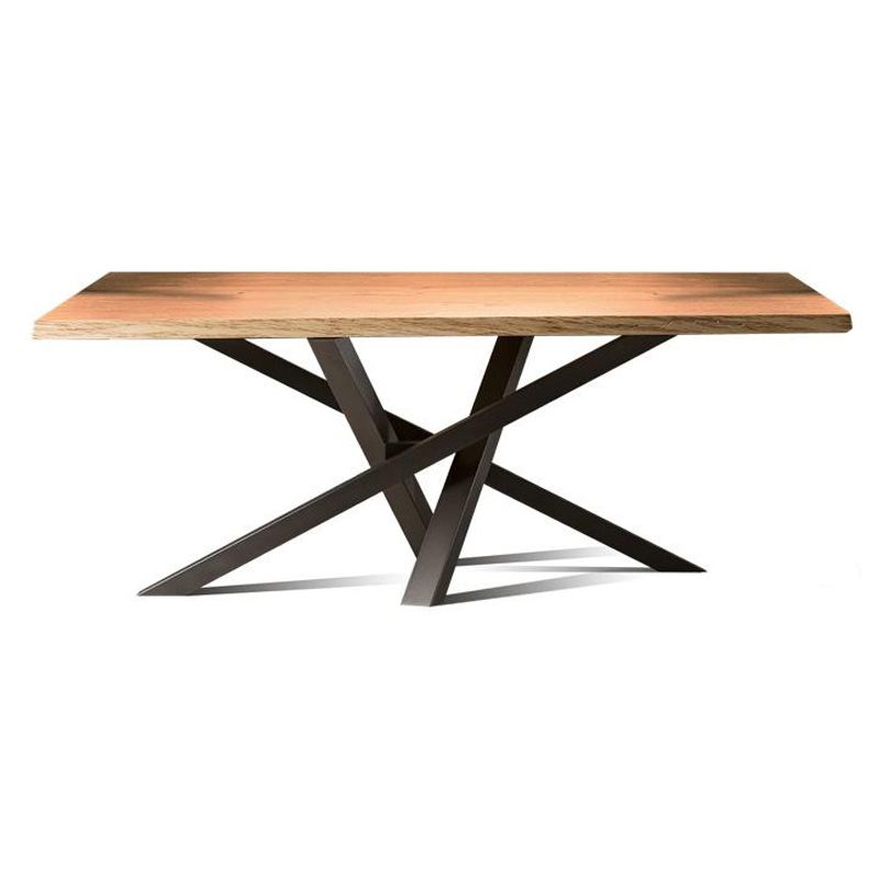 Mesa de comedor de estilo industrial rectángulo Mesa fija de madera maciza para restaurante