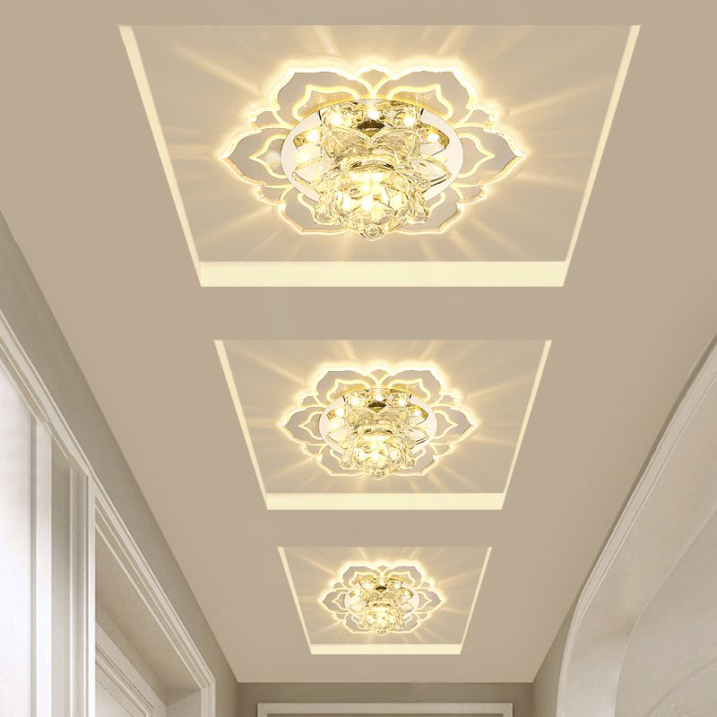 Clear Blossom LED Flush Mount Moderne Crystal Flushmount Plafond Licht voor Hal