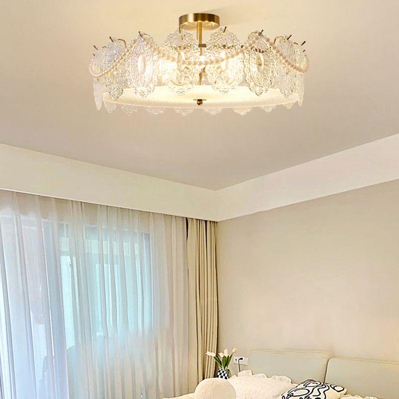 Contemporary Ceiling Light Creative Flush Mount Ceiling Light Fixture with Glass Shade