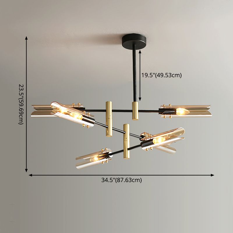 Contemporary Gold Black Iron Hanging Chandelier Ceiling Hanging Light Fixture