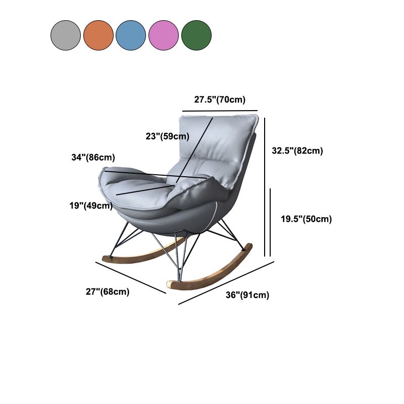 Contemporary Rocking Chair Solid Wood Rocker Chair with Removable Cushions