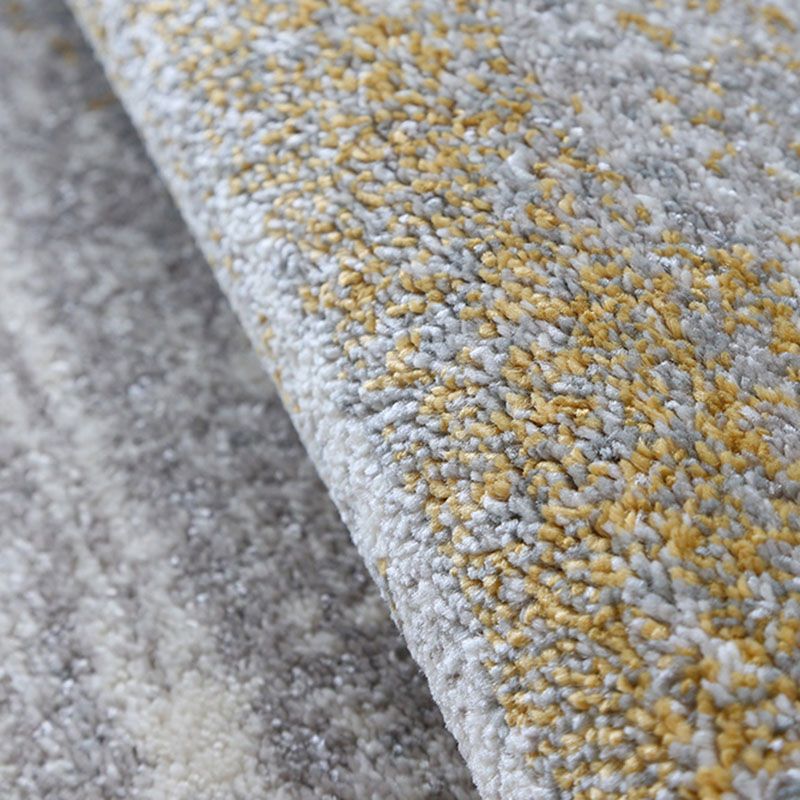 Grey Tie-Dye Print Area Carpet Modern Polyester Area Rug Easy Care Washable Rug for Home Decor