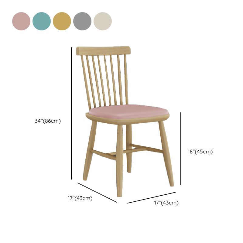 Contemporary Kitchen Dining Side Chair Slat Back Side Chair with Wood Legs