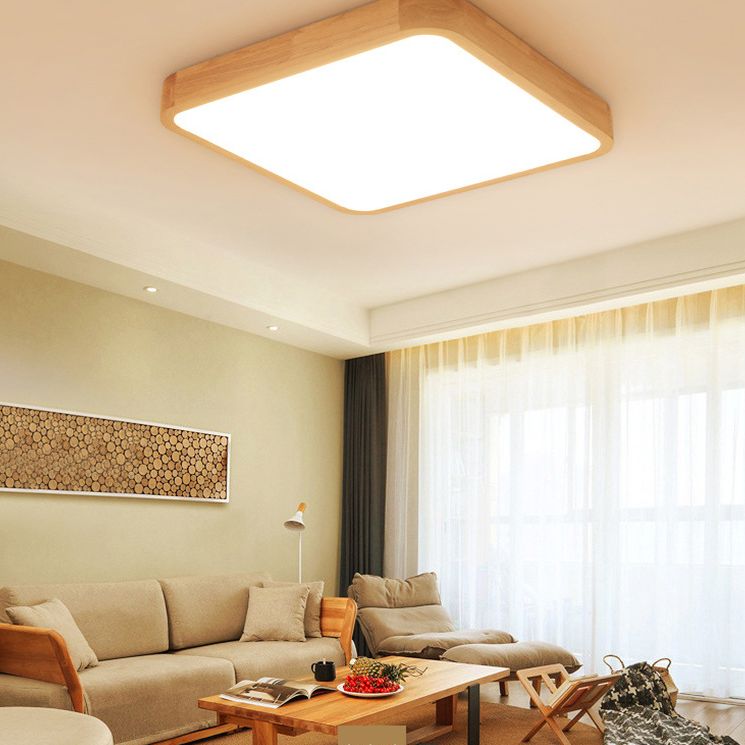 Lámpara de techo empotrada moderna, lámpara empotrada de madera