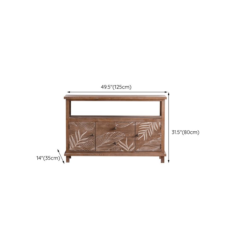 Mid-Century Modern Cabinet Solid Wood Rectangle with Drawer Accent Cabinet