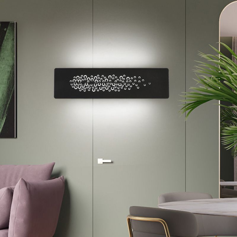 Application murale LED linéaire minimaliste de 12 "de large de large ombrage de haut en bas de la lampe murale en noir / blanc