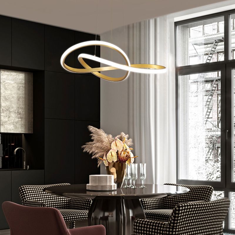 Twist Shade Metall Kronleuchter Licht moderne 1-helle Kronleuchterbeleuchtung in Gold
