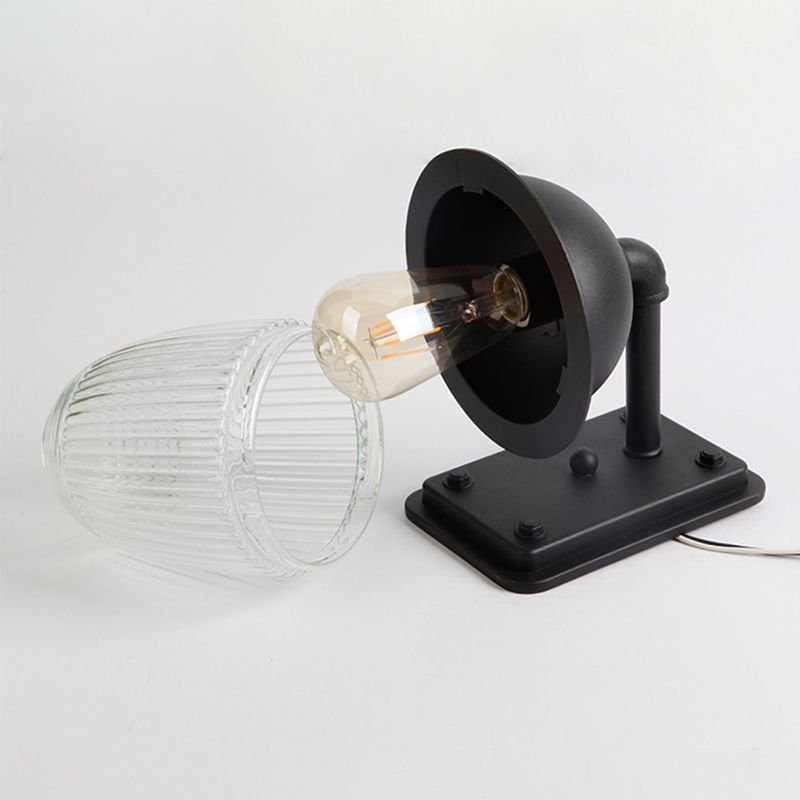 1 Light Geometric Wall Mounted Light Fixture Industrial Style Metal Wall Sconce Lights in Black