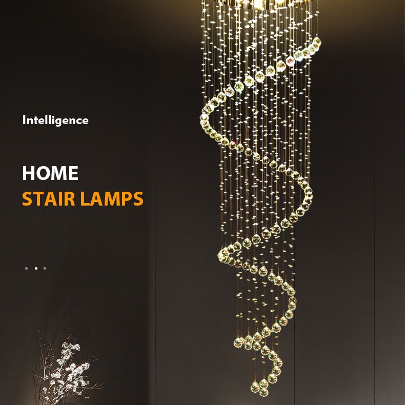 Droplet Hanging Light Fixtures Modern Simplicity Stainless Steel Ceiling Pendant for Stairwell