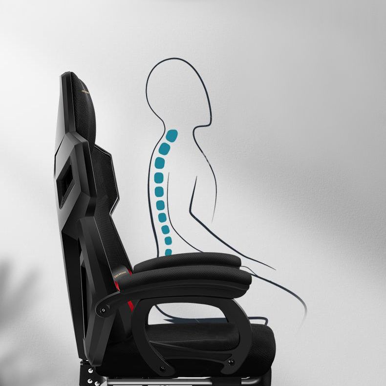 Modern Nylon Frame Gaming Chair Swivel Computer Desk Chair with Padded Arms