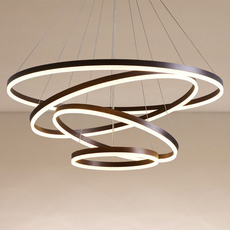 Hedendaagse cirkelvormige kroonluchter verlichtingsarmaturen Restaurant Hangende kroonluchter met acrylschaduw