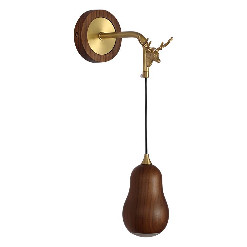 Modernism Wooden Wall Mounted Sconce 1-Light Wall Light for Foyer