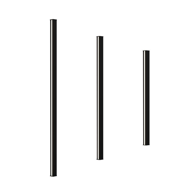 Luz de pared de sombra lineal de metal estilo moderno de estilo de pared de 1 luz en negro