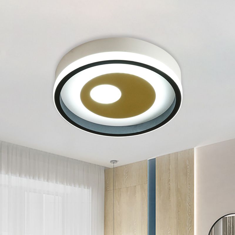 LED Hallway Flush Lighting Modernist Black and White Flush Ceiling Lamp with Round/Square Acrylic Shade