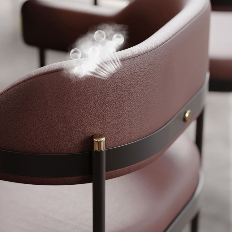 Contemporary Kitchen Dining Chair Upholstered Black Legs Arm Chair