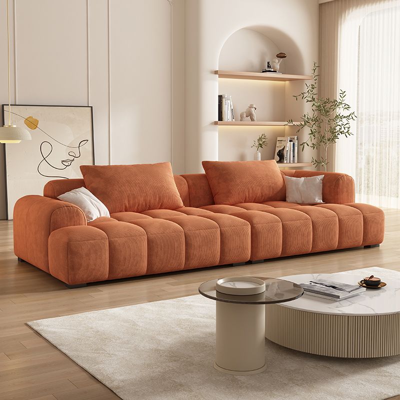 Contemporary Flannel Seating Living Room Loveseat with Pillows