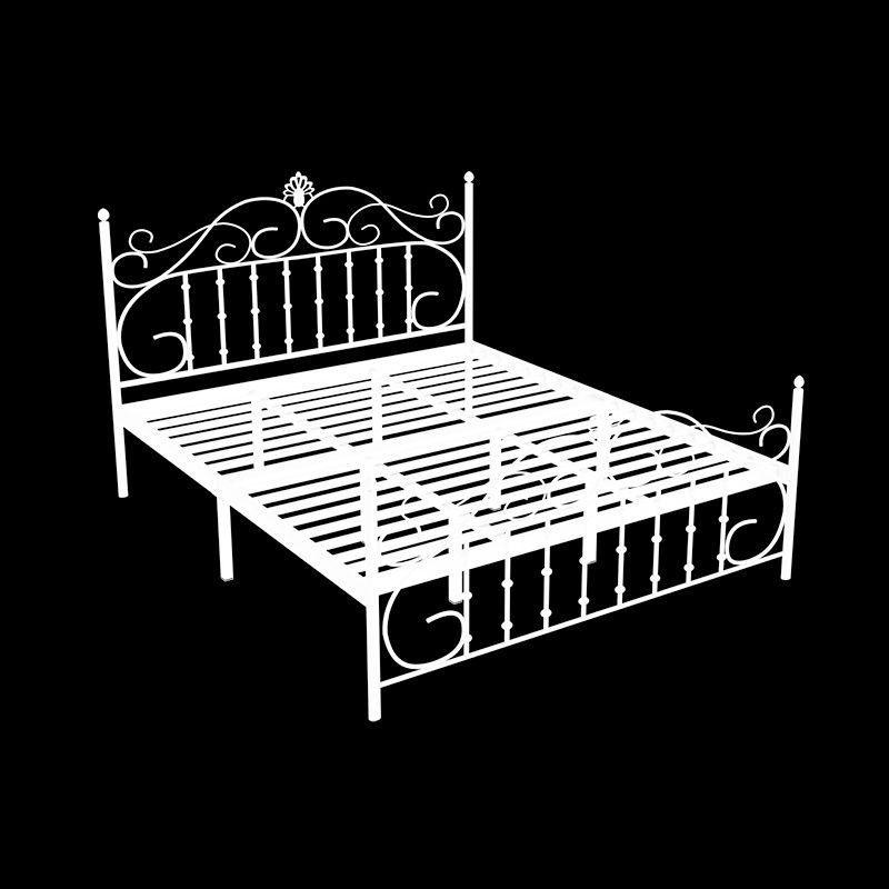 Single Metal Arched Headboard Bed Open-Frame Bed with Metal Legs