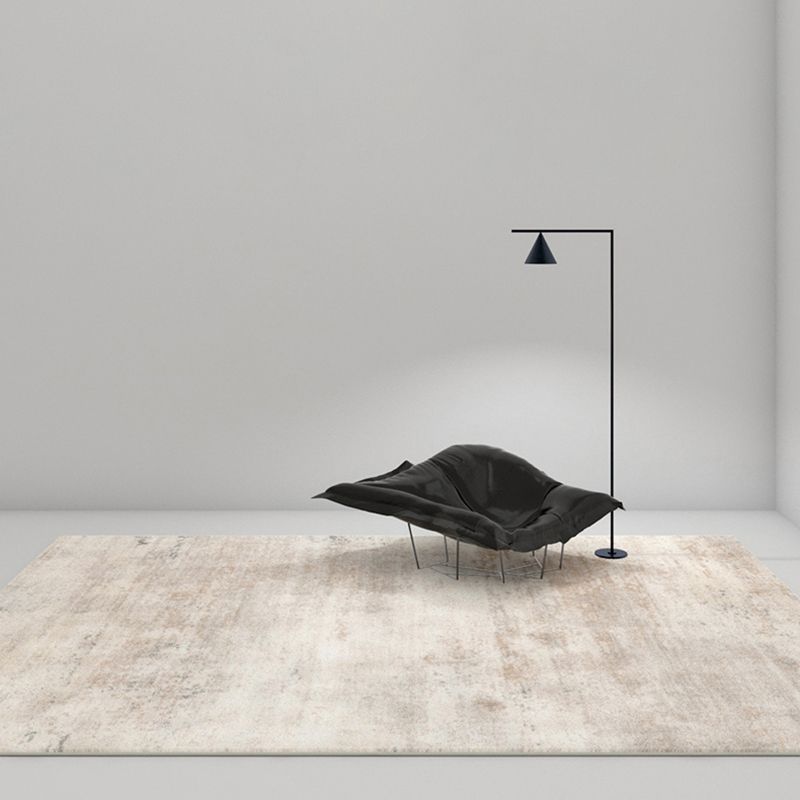 White Tone Minimalist Area Carpet Polyester Mottled Effect Indoor Rug Easy Care Rug for Living Room