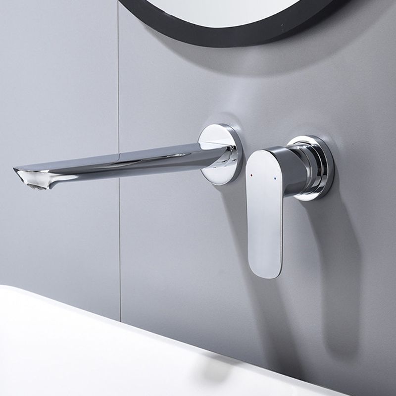 Modern 1-Handle Bathroom Sink Faucet Circular Wall Mounted Bathroom Faucet