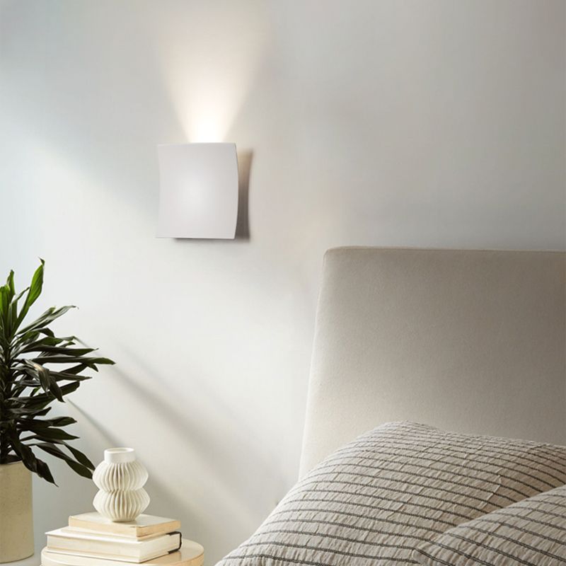 1 leichte Metallwand Licht moderner Stil quadratischer Form Wandhalterung Leuchte in Weiß