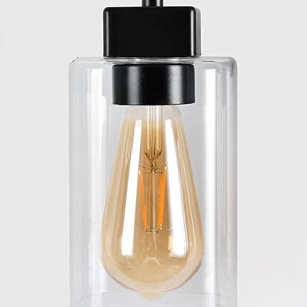 Industrial Metal Wall Sconce Rectangle Shape Vanity Lamp with Glass Shade for Bathroom