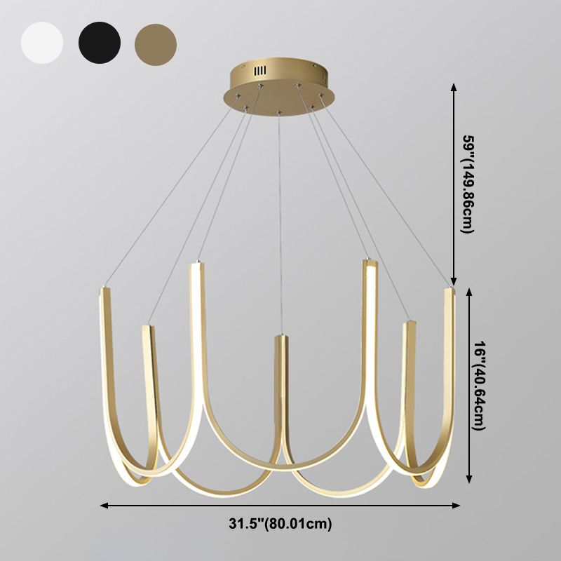 Modern Minimalism Style LED Pendant Chandelier Light Aluminum Chandelier
