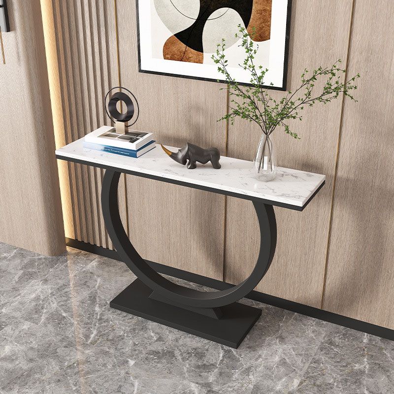 Modern Marble Console Sofa Table Rectangle Iron Console Accent Table for Hall