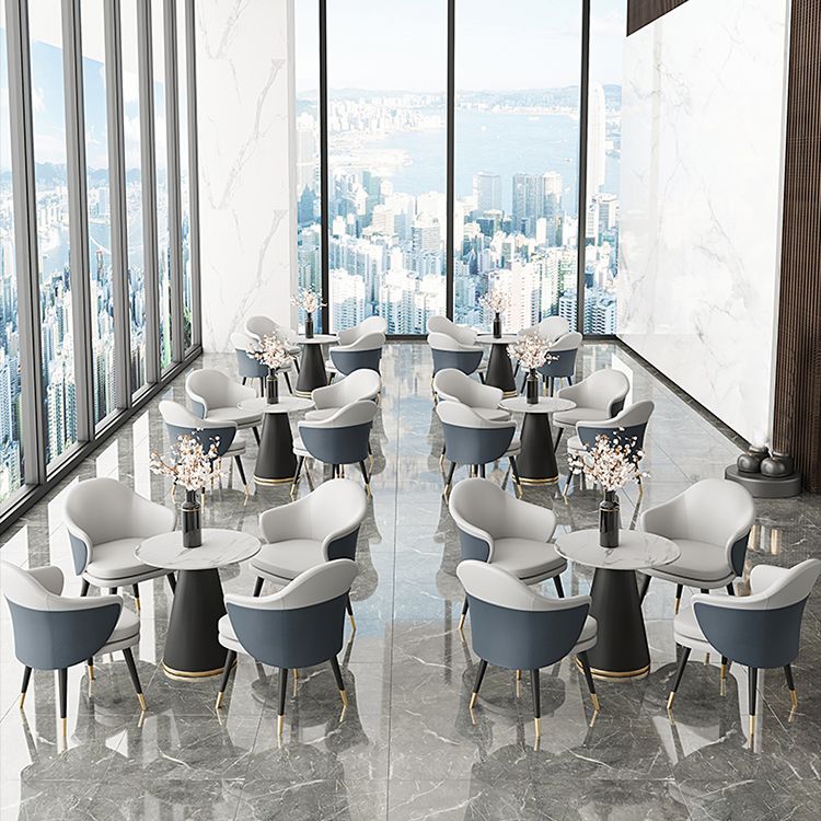 Nordic Style Metal Dining Room Chair Arm Upholstered Side Chair for Restaurant Use